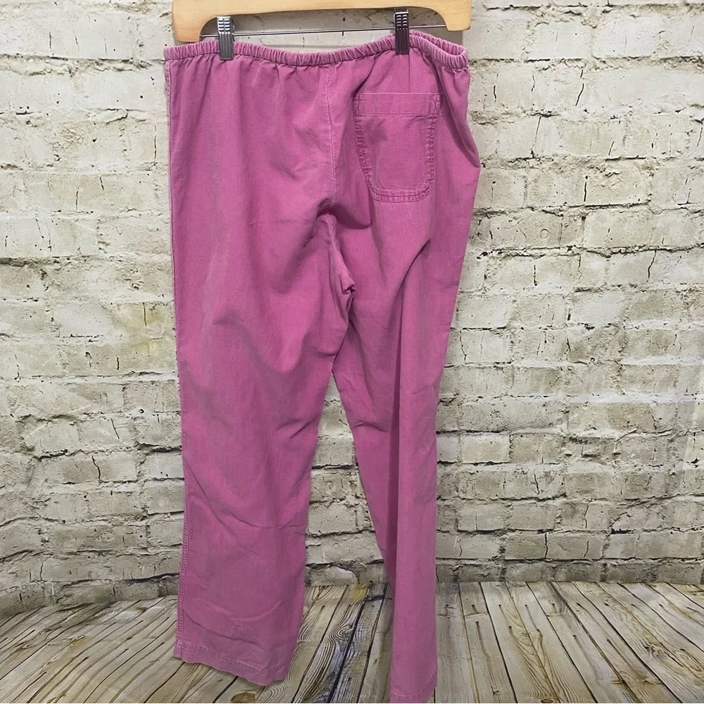 Vintage J Crew Pink Cotton Thin Corduroy Tie Waist Wide Leg Pant